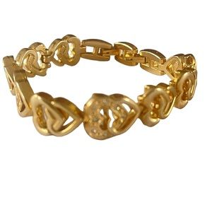 Gold Tone Heart Bracelet